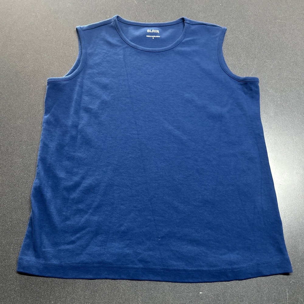 Blair Blue Sleeveless Top Womens Size Medium Basic Layering Casual Tank